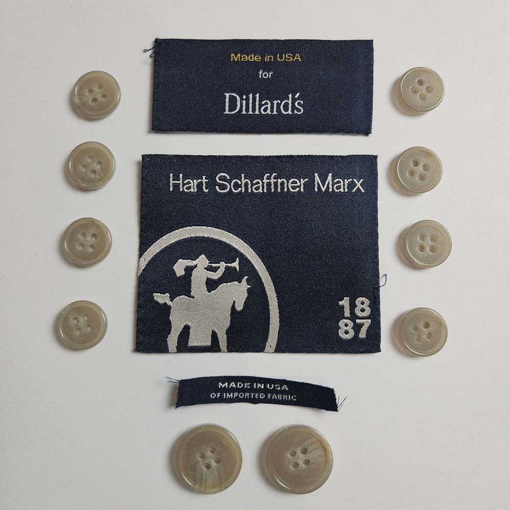 Hart Schaffner Marx 1887 Gray Swirl Suit‎ Blazer Replacement Button Set of 10